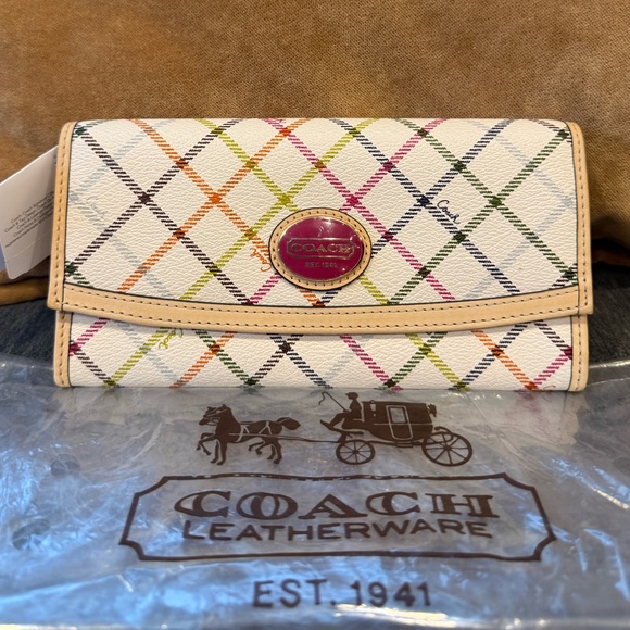 Coach Handbags - Coach Peyton Tattersall Envelope Wallet F49300